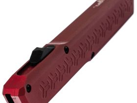 Автоматический нож Nimo Slender Man, сталь D2, выкидной фронтальный нож, рукоять алюминий красный