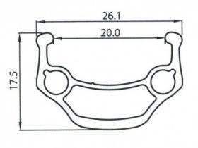 Обод Author Neon Pro 26" (ниппель (спорт) 32 стенка двойная, одинарный пистон 26" (559) для дисковых тормозов)