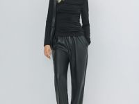 Лонгслив с драпировкой, Черный