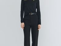 Лонгслив с содержанием модала и шёлка, Черный