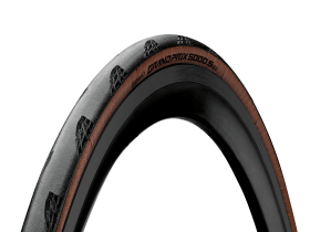 Велопокрышка Continental Grand Prix 5000 S TR Tubeles 28" (черный / коричневый 700x28C (28-622) кевларовый)