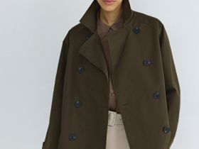 Укороченная куртка-тренч, Зеленый