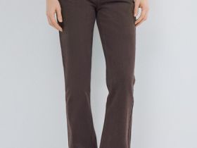 Прямые джинсы со средней посадкой, Коричневый