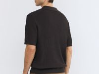 Поло из текстурной ткани, Коричневый