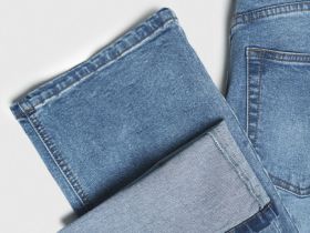 Расклёшенные джинсы с высокой посадкой, Синий