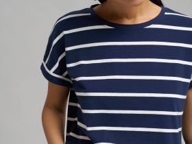 Свободная футболка в полоску из хлопкового джерси