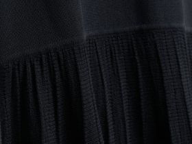 Вязаное платье с драпированной юбкой, Черный