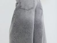 Джинсовые шорты-бермуды с высокой посадкой, Серый