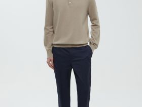 Брюки из хлопка полуприлегающего силуэта