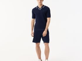 Мужское вязаное поло Lacoste из вискозы