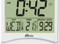 Часы-будильник Ritmix CAT-042 с метеостанцией (белый)