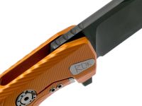 Нож складной LionSteel ROK A OB, сталь Black (Mil Spec) Finish Bhler M390, рукоять алюминий, оранжевый