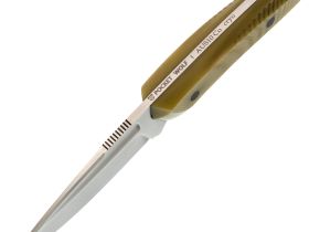 Нож Pocket Wolf Мини Тактик с долом, сталь AUS10Co, рукоять микарта, желтый