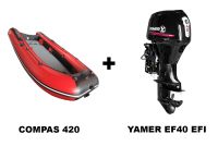 Лодка ПВХ COMPAS 420 + 4х-тактный лодочный мотор YAMER EF40 EFI
