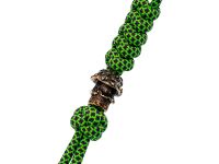 Темляк большой с бусиной "Грибок", изумрудный