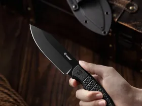 Туристический нож Ganzo G808B-BK, сталь 8Cr14MoV, рукоять пластик, черный