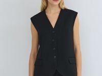 Удлинённый жилет, Черный