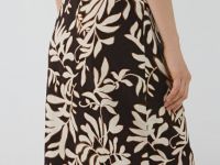 Юбка миди изо льна, Коричневый