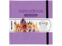 Скетчбук для акварели Малевичъ "Veroneze" 14,5х14,5 см 40 л 200 г черный