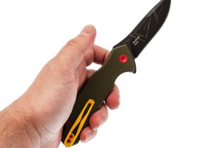 Складной нож Mr.Blade Hellcat Mini Mandalorian blackwash, сталь VG-10, рукоять Olive G10