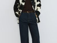 Широкие джинсы с ремнём, Синий