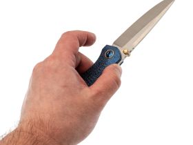 Складной нож Assassin knives Argo 2.0, сталь M398, рукоять титан, синий