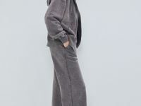 Толстовка на молнии с эффектом стирки, Серый