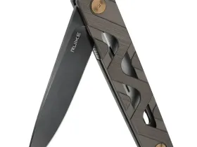 Складной нож Ruike P878-AK, сталь 14C28N, рукоять алюминий, бронзовый