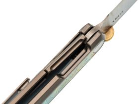 Складной нож Kizer Quoll, сталь S45VN, рукоять Titanium&Rainbow Damascus