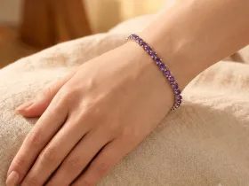 Браслет из серебра с аметистами э0607бр07250371