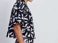 Рубашка женская с принтом изо льна