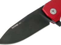 Нож складной LionSteel ROK A RB, сталь Black (Mil Spec) Finish Bhler M390, рукоять алюминий, красный
