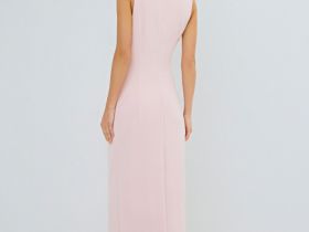 Трикотажное платье со сборками, Розовый
