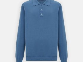 Поло с длинным рукавом из хлопка