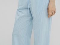 Прямые брюки из хлопка, Голубой