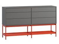 Комод Изи 158x91 Графитовый/Оранжевый