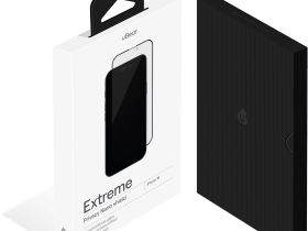 Защитное стекло uBear Extreme Nano Shield Privacy для Apple iPhone 16 с чёрной рамкой
