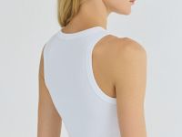 Базовый топ в рубчик, Белый