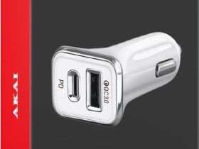 Автомобильное зарядное устройство Akai (CH-6D06) USB/Type-C 38W (белый)