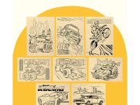 Набор досок для выжигания по дереву ТРИ СОВЫ "Транспорт", 8шт., 15*21см, картонная коробка