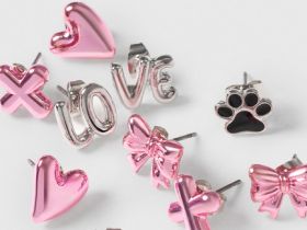 Серьги для девочек, 5 пар, Серебряный