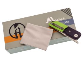 Складной нож Maxace Capsule-2, сталь 10CR15COMOV, рукоять G10, фиолетовый/зеленый