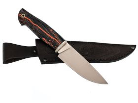 Шкуросъёмный нож Сокол, сталь М398, рукоять микарта, мельхиор