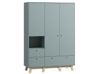 Распашной шкаф Анджи 3-138x195 Серо-зеленый