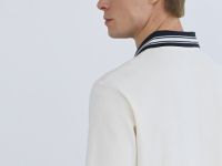 Поло из хлопка с принтом, Белый