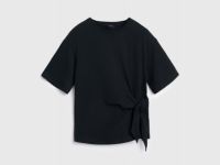 Футболка с декоративным узлом, Черный