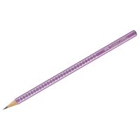 Карандаш чернографитный Faber-Castell "Sparkle" В, трехгранный, заточен., фиолетовый металлик