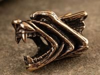 Бусина для темляка Голова волка маленькая, бронза