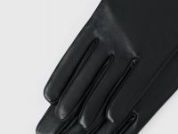 Длинные перчатки из натуральной кожи, Черный