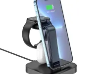 Док-станция Hoco CW43 Graceful 3 в 1 для AirPods/iPhone/Apple Watch (черный)